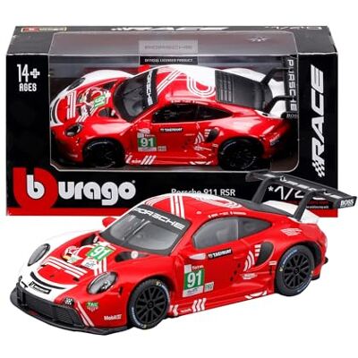 Burago B Porsche 911 RSR LM 2020, Auto Diecast in Scala 1:43, Replica Dettagliata della Versione da Gara, Licenza Ufficiale Porsche, Età Consigliata 14+ Anni Burago B Porsche 911 RSR LM 2020, Auto Diecast in Scala 1:43, Replica Dettagliata della Versione da Gara, Licenza Ufficiale Porsche, Età Consigliata 14+ Anni