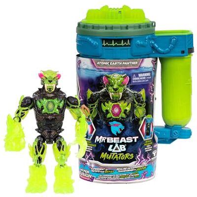 MRBEAST LAB Hyper Fusion Mutators, Esegue un esperimento, Aggiunge Liquido, Premere il lettore di impronte digitali, scopri l'Atomic Earth Panther, + di 20 Punti di articolazione, 3 da Collezionare MRBEAST LAB Hyper Fusion Mutators, Esegue un esperimento, Aggiunge Liquido, Premere il lettore di impronte digitali, scopri l'Atomic Earth Panther, + di 20 Punti di articolazione, 3 da Collezionare