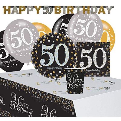 amscan Set Compleanno Brillanti Festeggiamenti Oro 50 Anni amscan Set Compleanno Brillanti Festeggiamenti Oro 50 Anni