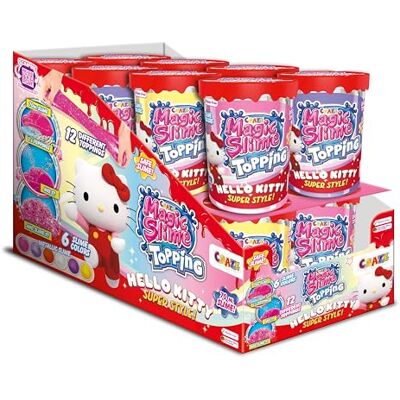 CRAZE Magic Slime Topping Hello Kitty, 16 barattoli di slime per bambini, include 70 ml di Slime e 2 toppings, colori casuali CRAZE Magic Slime Topping Hello Kitty, 16 barattoli di slime per bambini, include 70 ml di Slime e 2 toppings, colori casuali