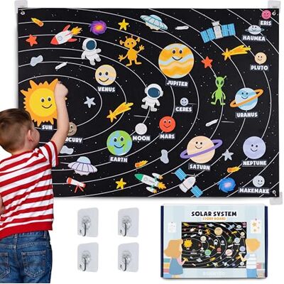 BONNYCO Sistema Solare per Bambini con 61 Figure in Feltro. Pianeti Sistema Solare Bambini, Giochi Bambino Bambina 3 4 5 6 7 8 Anni. Planetario Giochi Educativi Montessori, Regalo Giocattoli Natale BONNYCO Sistema Solare per Bambini con 61 Figure in Feltro. Pianeti Sistema Solare Bambini, Giochi Bambino Bambina 3 4 5 6 7 8 Anni. Planetario Giochi Educativi Montessori, Regalo Giocattoli Natale