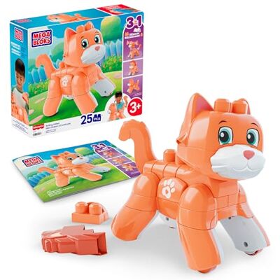 Mega Bloks Gattino Gioca con Me, Gatto da Costruire con 25 Blocchi di Grandi Dimensioni e Ruote funzionanti, Si trasforma Anche in Volpe o in Leone, 3+ Anni, Mega Bloks Gattino Gioca con Me, Gatto da Costruire con 25 Blocchi di Grandi Dimensioni e Ruote funzionanti, Si trasforma Anche in Volpe o in Leone, 3+ Anni,