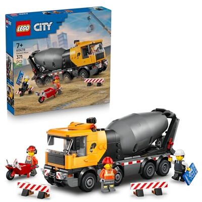 Lego City Cement Mixer Truck Toy Educational Construction Site Vehicle Model w/ 3 Minifigures, Rotating Drum & Pouring Function Birthday Gift Idea for 7+ Year Old Boys Lego City Cement Mixer Truck Toy Educational Construction Site Vehicle Model w/ 3 Minifigures, Rotating Drum & Pouring Function Birthday Gift Idea for 7+ Year Old Boys
