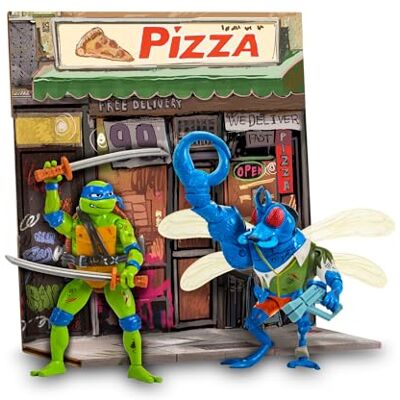 TORTUGAS NINJA Leonardo Vs. Super Fly Movie Face Off 2 Pack, Figure d'azione articolate 12 cm, Personaggi del Film Caos Mutante con Accessori da combattimento, per ragazzi e ragazze dai 4 anni TORTUGAS NINJA Leonardo Vs. Super Fly Movie Face Off 2 Pack, Figure d'azione articolate 12 cm, Personaggi del Film Caos Mutante con Accessori da combattimento, per ragazzi e ragazze dai 4 anni