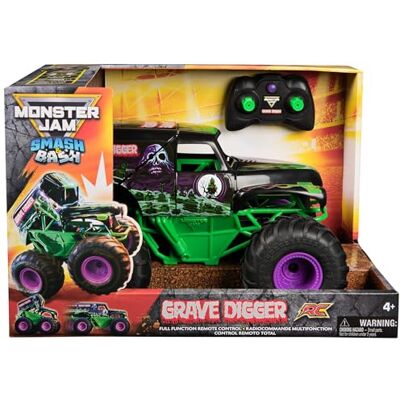 Monster Cable , Smash & Bash Grave Digger Ufficiale, Veicolo Radiocomandato, con Funzione Ripara con Un Click, in Scala 1:15, Giocattoli per Bambini e Bambine, 4+ Anni Monster Cable , Smash & Bash Grave Digger Ufficiale, Veicolo Radiocomandato, con Funzione Ripara con Un Click, in Scala 1:15, Giocattoli per Bambini e Bambine, 4+ Anni