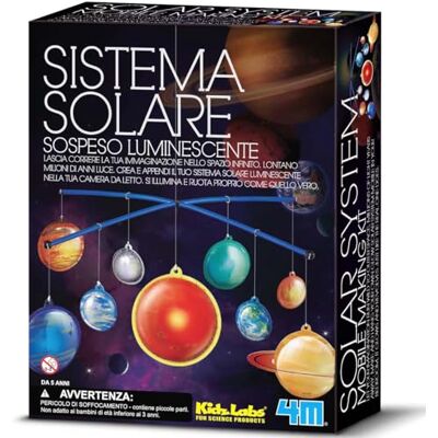 4M KidzLabs Sistema Solare Sospeso Si Illumina e Ruota, Kit Educativo STEM Gioco Scientifico, Multicolore, da 5 Anni 4M KidzLabs Sistema Solare Sospeso Si Illumina e Ruota, Kit Educativo STEM Gioco Scientifico, Multicolore, da 5 Anni