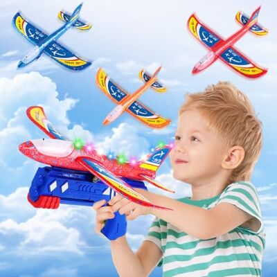 TEGOVE Aereo Polistirolo per Bambini 3-10 Anni con Pistola Catapulta e Aliante Aeroplano Giocattolo Sicuro da Esterno, Gioco Interattivo Regalo Bambini 6 Anni TEGOVE Aereo Polistirolo per Bambini 3-10 Anni con Pistola Catapulta e Aliante Aeroplano Giocattolo Sicuro da Esterno, Gioco Interattivo Regalo Bambini 6 Anni