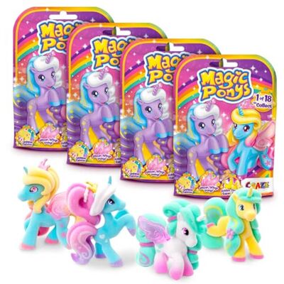 CRAZE Magic PONYS Set da 4 – Unicorni Giocattolo per Bambine dai 3 Anni con Accessori e Tattoos – Pony da Collezione, Idea Regalo Creativa e Divertente CRAZE Magic PONYS Set da 4 – Unicorni Giocattolo per Bambine dai 3 Anni con Accessori e Tattoos – Pony da Collezione, Idea Regalo Creativa e Divertente