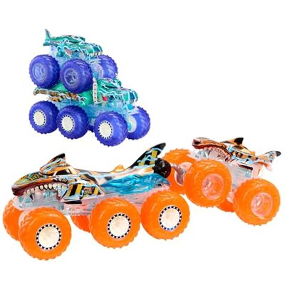 Mattel Hot Wheels Monster Trucks Multipack Camion, set con Tiger Shark e Mega-Wrex in scala 1:64 e i loro Grandi Tir e Trasportatore con decorazioni Power Smashers, giocattolo per bambini, 3+ anni, Mattel Hot Wheels Monster Trucks Multipack Camion, set con Tiger Shark e Mega-Wrex in scala 1:64 e i loro Grandi Tir e Trasportatore con decorazioni Power Smashers, giocattolo per bambini, 3+ anni,