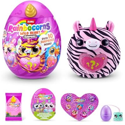 Rainbocorns Wild Heart Surprise (Zebra) by ZURU – Giocattolo di peluche collezionabile con sorprese, uovo misterioso per ragazze e ragazzi dai 3 anni in su Rainbocorns Wild Heart Surprise (Zebra) by ZURU – Giocattolo di peluche collezionabile con sorprese, uovo misterioso per ragazze e ragazzi dai 3 anni in su