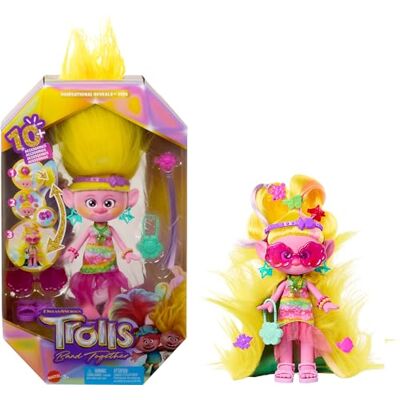 Mattel Trolls 3 Tutti Insieme Viva Magiche Acconciature, bambola con capelli trasformabili da decorare e 10+ accessori inclusi, look ispirato al film, giocattolo per bambini, 3+ anni, Mattel Trolls 3 Tutti Insieme Viva Magiche Acconciature, bambola con capelli trasformabili da decorare e 10+ accessori inclusi, look ispirato al film, giocattolo per bambini, 3+ anni,