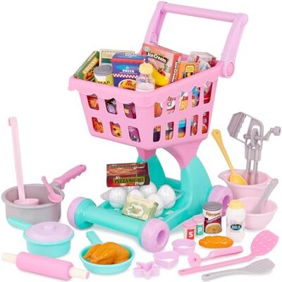 Battat Giornata di shopping e pacchetto di pentole Carrello della spesa e set per la spesa per bambini Cibo giocattolo Cucina da gioco Gioco di finzione 3 anni + Battat Giornata di shopping e pacchetto di pentole Carrello della spesa e set per la spesa per bambini Cibo giocattolo Cucina da gioco Gioco di finzione 3 anni +