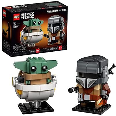 Lego Star Wars Il Mandaloriano e il Bambino, Modellini da Costruire di Brickheadz con 'Baby Yoda', Set con Personaggi da Collezione, Idee Regalo 75317 Lego Star Wars Il Mandaloriano e il Bambino, Modellini da Costruire di Brickheadz con 'Baby Yoda', Set con Personaggi da Collezione, Idee Regalo 75317