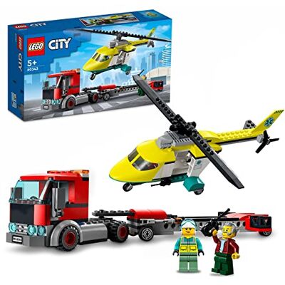 Lego City Great Vehicles Trasportatore di Elicotteri di Salvataggio con Camion Giocattolo Articolato e 2 Minifigure, Giochi per Bambini e Bambine da 5 Anni, Idee Regalo di Compleanno Lego City Great Vehicles Trasportatore di Elicotteri di Salvataggio con Camion Giocattolo Articolato e 2 Minifigure, Giochi per Bambini e Bambine da 5 Anni, Idee Regalo di Compleanno