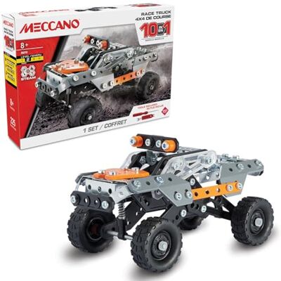 BANDAI – Meccano 4x4 da corsa 10 in 1 – Kit di Costruzione 10 Modelli – 225 pezzi, attrezzi, istruzioni – Kit Attività Modello veicoli da corsa – Giocattolo Bambini 8+ – BANDAI – Meccano 4x4 da corsa 10 in 1 – Kit di Costruzione 10 Modelli – 225 pezzi, attrezzi, istruzioni – Kit Attività Modello veicoli da corsa – Giocattolo Bambini 8+ –