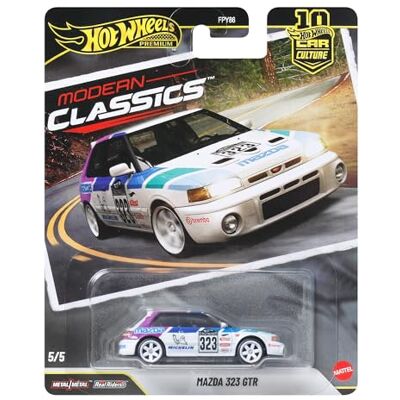 Hot Wheels Premium Car Culture Mazda 323 GTR, modellino da collezione in scala 1:64 con telaio in metallo e pneumatici Real Riders, decorazioni premium e dettagli realistici, 3+ anni, Hot Wheels Premium Car Culture Mazda 323 GTR, modellino da collezione in scala 1:64 con telaio in metallo e pneumatici Real Riders, decorazioni premium e dettagli realistici, 3+ anni,