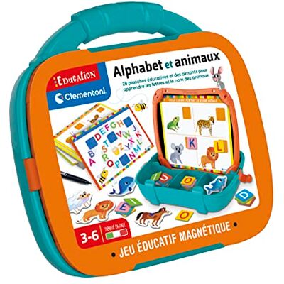 Clementoni Valigetta magnetica per alfabeto e animali da 3 a 5 anni Lettere magnetiche, ardesia cancellabile, libretto educativo incluso Attività di risveglio Montessori Gioco portatile Clementoni Valigetta magnetica per alfabeto e animali da 3 a 5 anni Lettere magnetiche, ardesia cancellabile, libretto educativo incluso Attività di risveglio Montessori Gioco portatile