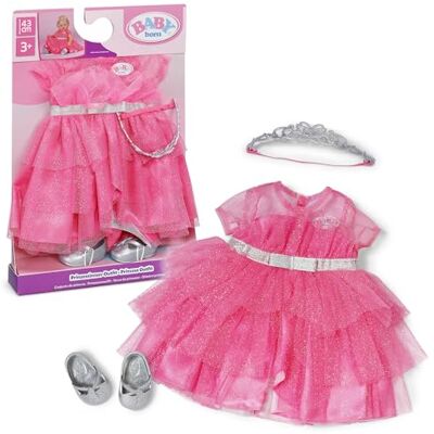 BABY born Outfit principessa con vestito rosa, tiara e scarpe argento per bambole da 43 cm BABY born Outfit principessa con vestito rosa, tiara e scarpe argento per bambole da 43 cm