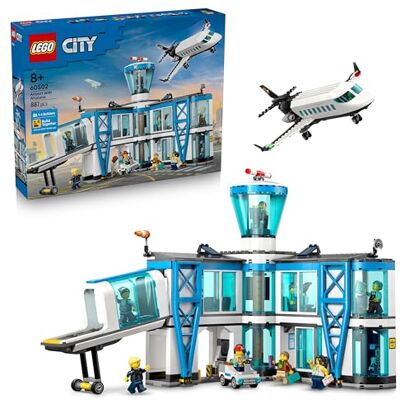 Lego City Airport with Airplane Toy Miniature Model Kit w/Terminal, Plane, Tug Car, Bridge, 9 Minifigures & Accessories Birthday Gift Idea for 8+ Year Old Boys Lego City Airport with Airplane Toy Miniature Model Kit w/Terminal, Plane, Tug Car, Bridge, 9 Minifigures & Accessories Birthday Gift Idea for 8+ Year Old Boys