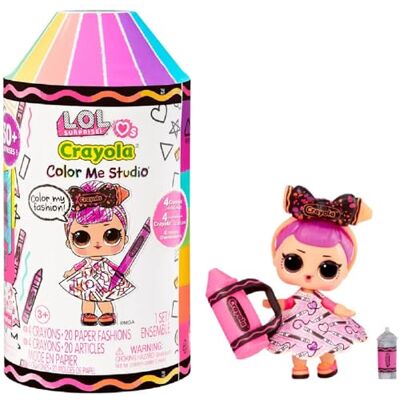 L.O.L. Surprise! Loves CRAYOLA Color Me Studio con Tot da Collezione 30+ Sorprese tra cui Bambola, Abiti di Carta e 4 Pastelli Set da Gioco con Confezione a Capsula di Pastelli Età 3+ L.O.L. Surprise! Loves CRAYOLA Color Me Studio con Tot da Collezione 30+ Sorprese tra cui Bambola, Abiti di Carta e 4 Pastelli Set da Gioco con Confezione a Capsula di Pastelli Età 3+