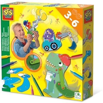Creative Giovani ingegneri Dinos, costruisci 4 dinosauri in movimento e veicoli da costruzione, set completo di pennarelli per bambini piccoli Creative Giovani ingegneri Dinos, costruisci 4 dinosauri in movimento e veicoli da costruzione, set completo di pennarelli per bambini piccoli