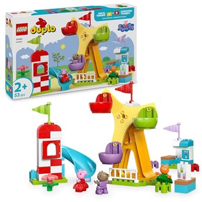 Lego DUPLO Peppa Pig Luna Park Gioco per la Motricità Fine per Bambini da 2 Anni Ruota Panoramica, Scivolo, Bar e 3 Figure tra cui Candy Gatto e Danny Cane Attività per Sviluppo Precoce Lego DUPLO Peppa Pig Luna Park Gioco per la Motricità Fine per Bambini da 2 Anni Ruota Panoramica, Scivolo, Bar e 3 Figure tra cui Candy Gatto e Danny Cane Attività per Sviluppo Precoce
