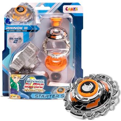 CRAZE Blade Starter Set Serie 2 Rhinok Trottola da battaglia, con lanciatore, per bambini, multicolore CRAZE Blade Starter Set Serie 2 Rhinok Trottola da battaglia, con lanciatore, per bambini, multicolore