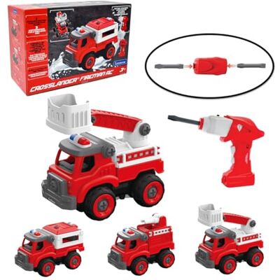 Lexibook , Crosslander® Fireman RC, Camion dei Pompieri radiocomandato da assemblare, 3 Costruzioni possibili, 33 Pezzi, Cacciaviti elettrici e manuali Inclusi, Lexibook , Crosslander® Fireman RC, Camion dei Pompieri radiocomandato da assemblare, 3 Costruzioni possibili, 33 Pezzi, Cacciaviti elettrici e manuali Inclusi,