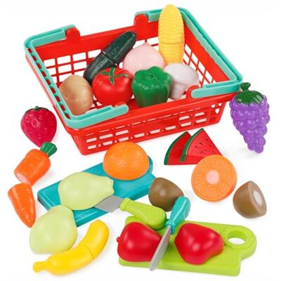Battat Cestino di prodotti del mercato agricolo Gioco del cibo per bambini cucina chef gioco di ruolo giocattoli finti Cestino di prodotti del mercato agricolo 2 anni + Battat Cestino di prodotti del mercato agricolo Gioco del cibo per bambini cucina chef gioco di ruolo giocattoli finti Cestino di prodotti del mercato agricolo 2 anni +