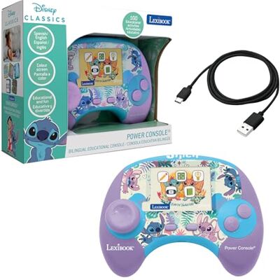 Lexibook , Power Console Stitch, 100 attività educative, bilingue inglese-spagnolo, 5 categorie di apprendimento, schermo da 2,8 pollici, ricaricabile USB-C, Lexibook , Power Console Stitch, 100 attività educative, bilingue inglese-spagnolo, 5 categorie di apprendimento, schermo da 2,8 pollici, ricaricabile USB-C,
