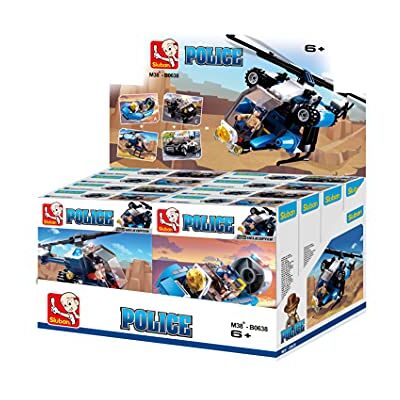 Sluban - Police II – 4 assortimenti, 2 per Ogni 644 Pezzi, Multicolore, Sluban - Police II – 4 assortimenti, 2 per Ogni 644 Pezzi, Multicolore,