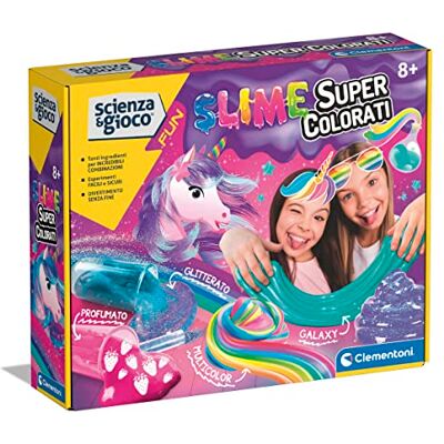 Clementoni Scienza e Gioco Fun Slime Super Colorati, Kit di Esperimenti per Bambini 8+, Laboratorio per Creare Slime Brillanti, Profumati, Multicolor o Galaxy, Lingua Italiana, Clementoni Scienza e Gioco Fun Slime Super Colorati, Kit di Esperimenti per Bambini 8+, Laboratorio per Creare Slime Brillanti, Profumati, Multicolor o Galaxy, Lingua Italiana,