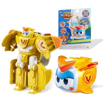 Super Wings Transformations Supercharged Golden Boy Pet, figura di gioco per bambini alta circa 6 cm, figura di aeroplano e robot giocattolo per bambini e bambine di 3 anni e oltre Super Wings Transformations Supercharged Golden Boy Pet, figura di gioco per bambini alta circa 6 cm, figura di aeroplano e robot giocattolo per bambini e bambine di 3 anni e oltre