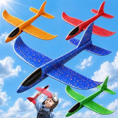 PATRICHOR Aereo Polistirolo Bambini, 4 Pezzi Aereo Giocattolo Giochi Bambino 3 4 5 6 7 8 Anni Regalo, Aliante Aeroplano Schiuma Regalo Natale, Giocattolo Grande Giochi Giardino Esterno PATRICHOR Aereo Polistirolo Bambini, 4 Pezzi Aereo Giocattolo Giochi Bambino 3 4 5 6 7 8 Anni Regalo, Aliante Aeroplano Schiuma Regalo Natale, Giocattolo Grande Giochi Giardino Esterno