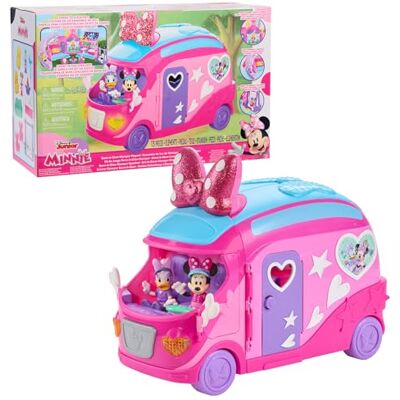 Just Play Minnie Set di gioco Glamper di Minni Bows-A-Glow Disney Junior e personaggi con 13 pezzi, giochi per bambini dai 3 anni in su, Esclusiva Amazon di Just Play Minnie Set di gioco Glamper di Minni Bows-A-Glow Disney Junior e personaggi con 13 pezzi, giochi per bambini dai 3 anni in su, Esclusiva Amazon di