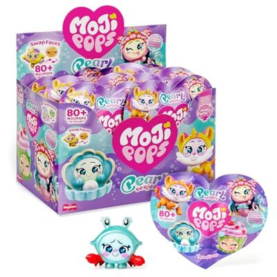 MOJI POPS Pearl Series One Pack. Scatola con 24 buste a sorpresa con personaggi da collezione con faccine reversibili. Ogni bustina contiene 1 Mojipop Sorpresa e 1 Checklist MOJI POPS Pearl Series One Pack. Scatola con 24 buste a sorpresa con personaggi da collezione con faccine reversibili. Ogni bustina contiene 1 Mojipop Sorpresa e 1 Checklist