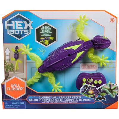HEX BOTS Glow-in-The-Dark Gecko, Robot Radiocomandato Ricaricabile, Giocattolo Che Si Arrampica sulle Pareti, Fluorescente al Buio, 4+ Anni, Multicolore, HEX BOTS Glow-in-The-Dark Gecko, Robot Radiocomandato Ricaricabile, Giocattolo Che Si Arrampica sulle Pareti, Fluorescente al Buio, 4+ Anni, Multicolore,