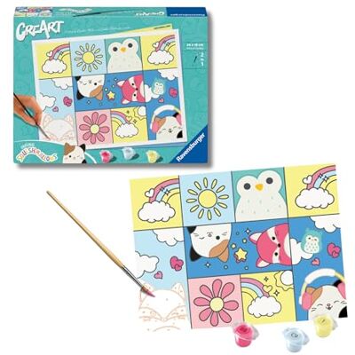 Ravensburger CreArt: Squishmallows – Dipingere con i Numeri Adulti, Attività Creativa e Rilassante, Kit Pittura con Pennello e Colori Inclusi, 18 x 24 cm, Idee Regalo Ravensburger CreArt: Squishmallows – Dipingere con i Numeri Adulti, Attività Creativa e Rilassante, Kit Pittura con Pennello e Colori Inclusi, 18 x 24 cm, Idee Regalo