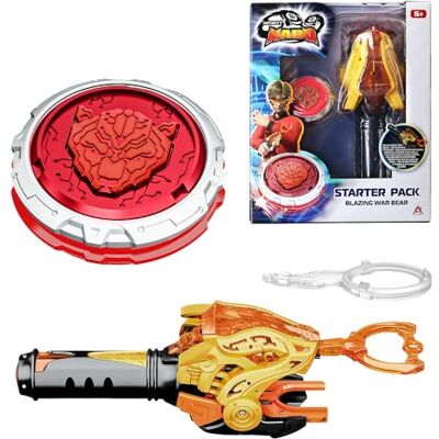 Infinity Trottola con Lanciatore Magnetico e Anello in Metallo, Giocattolo per Bambini dai 5 Anni in su, Starter Pack Blazing War Bear Infinity Trottola con Lanciatore Magnetico e Anello in Metallo, Giocattolo per Bambini dai 5 Anni in su, Starter Pack Blazing War Bear