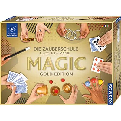 Kosmos Magic La Scuola di magia Edizione Gold, 75 Trucchi magici e illusioni, 18 Accessori magici, Kit di magia dagli 8 Anni in su (Istruzioni in Italiano, Tedesco, Francese) Kosmos Magic La Scuola di magia Edizione Gold, 75 Trucchi magici e illusioni, 18 Accessori magici, Kit di magia dagli 8 Anni in su (Istruzioni in Italiano, Tedesco, Francese)