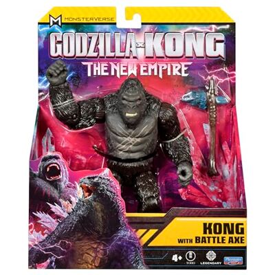 MonsterVerse Godzilla x Kong: The New Empire, action figure giocattolo da combattimento di Kong, personaggio iconico del film da collezione, include la funzione Ascia da battaglia, adatto per bambini MonsterVerse Godzilla x Kong: The New Empire, action figure giocattolo da combattimento di Kong, personaggio iconico del film da collezione, include la funzione Ascia da battaglia, adatto per bambini