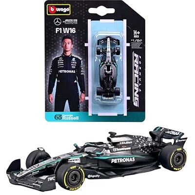 Burago B F1 Mercedes-AMG F1 W16 2025#63 George Russell, Auto Diecast in Scala 1:64, Replica Dettagliata Monoposto Formula 1, Colori Ufficiali, Blister da Collezione, Età Consigliata 14+ Anni Burago B F1 Mercedes-AMG F1 W16 2025#63 George Russell, Auto Diecast in Scala 1:64, Replica Dettagliata Monoposto Formula 1, Colori Ufficiali, Blister da Collezione, Età Consigliata 14+ Anni