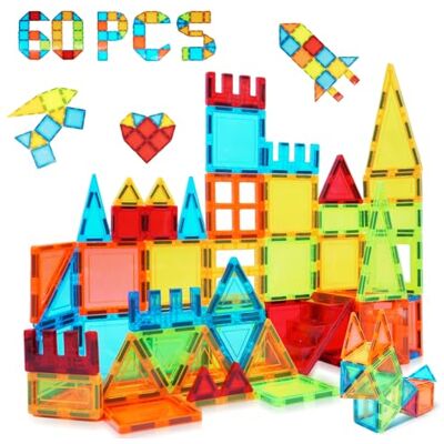 W WISE BLOCK Costruzioni Magnetiche Bambini 60 pezzi, STEM Blocchi da Costruzione Magnetici Giocattoli per 3 4 5 6 7 8 anni ragazzo ragazza W WISE BLOCK Costruzioni Magnetiche Bambini 60 pezzi, STEM Blocchi da Costruzione Magnetici Giocattoli per 3 4 5 6 7 8 anni ragazzo ragazza