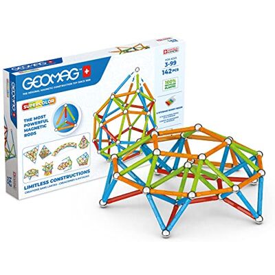 Geomag Classic Supercolor Recycled 142, Costruzioni Magnetiche, Barrette e Pannelli Colorati, Confezione da 142 Pezzi, Plastica 100% Riciclata Geomag Classic Supercolor Recycled 142, Costruzioni Magnetiche, Barrette e Pannelli Colorati, Confezione da 142 Pezzi, Plastica 100% Riciclata
