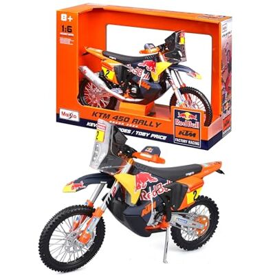 Maisto Red Bull KTM 450 Rally Dakar 2024, Modellino Moto Diecast 1:6, Replica Rally con Livrea Ufficiale, Dettagli Realistici, Assortito #2 Toby Price/#47 Kevin Benavides (scelta casuale), 8+ Maisto Red Bull KTM 450 Rally Dakar 2024, Modellino Moto Diecast 1:6, Replica Rally con Livrea Ufficiale, Dettagli Realistici, Assortito #2 Toby Price/#47 Kevin Benavides (scelta casuale), 8+