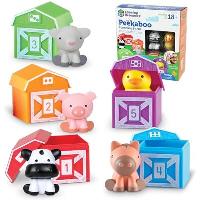 Learning Resources Fattoria Peekaboo, 18+ Mesi, Gioco Educativo con Fienili Numerati, Animali da Indossare e Sviluppo Motricità Fine Learning Resources Fattoria Peekaboo, 18+ Mesi, Gioco Educativo con Fienili Numerati, Animali da Indossare e Sviluppo Motricità Fine