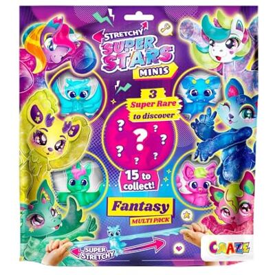 STRETCHY SUPERSTARS CRAZE Minis Multipack Fantasy Confezione da 5 personaggi elastici per bambini, adesivi ed estensibili da collezionare STRETCHY SUPERSTARS CRAZE Minis Multipack Fantasy Confezione da 5 personaggi elastici per bambini, adesivi ed estensibili da collezionare