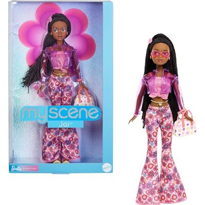 Barbie Signature Jai My Scene, bambola da collezione con trecce nere e outifit ispirato agli anni 2000, top rosa, giacca in vinile e pantaloni floreali, giocattolo per bambini, 6+ anni, Barbie Signature Jai My Scene, bambola da collezione con trecce nere e outifit ispirato agli anni 2000, top rosa, giacca in vinile e pantaloni floreali, giocattolo per bambini, 6+ anni,