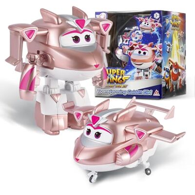 Super Wings Transformable aeroplano Supercharged Golden girl, altezza circa 12,7 cm, Figura d'azione 2 in 1, aeroplano giocattolo e figura robotica per bambini e bambine a partire da 3 anni Super Wings Transformable aeroplano Supercharged Golden girl, altezza circa 12,7 cm, Figura d'azione 2 in 1, aeroplano giocattolo e figura robotica per bambini e bambine a partire da 3 anni