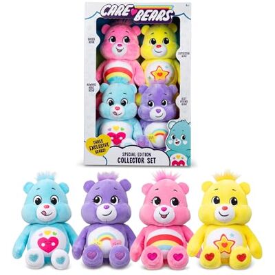 Basic Fun Care Bears Treasure Box: set di 4 peluche a forma di berretto, morbidi e coccolosi, perfetti per collezionare e giocare, adatto per ragazzi e ragazze dai 3 anni in su, 36,83 cm Basic Fun Care Bears Treasure Box: set di 4 peluche a forma di berretto, morbidi e coccolosi, perfetti per collezionare e giocare, adatto per ragazzi e ragazze dai 3 anni in su, 36,83 cm